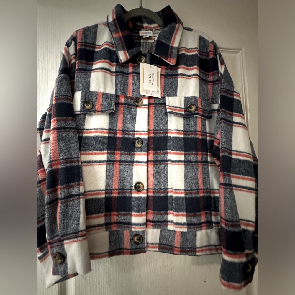 Lularoe Plaid Berlin Jacket XL